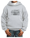 Helicopter Sketch Youth Hoodie Pullover Sweatshirt-Youth Hoodie-TooLoud-Ash-XS-Davson Sales