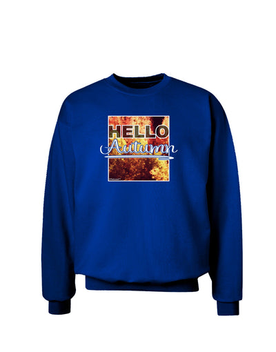 Hello Autumn Adult Dark Sweatshirt-Sweatshirts-TooLoud-Deep-Royal-Blue-Small-Davson Sales
