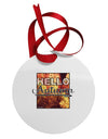 Hello Autumn Circular Metal Ornament-Ornament-TooLoud-White-Davson Sales