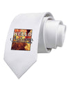 Hello Autumn Printed White Necktie