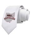 Hello Cleveland Printed White Necktie