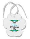 Her Christmas Joy Matching His & Hers Paw Print Shaped Ornament-Ornament-TooLoud-White-Davson Sales