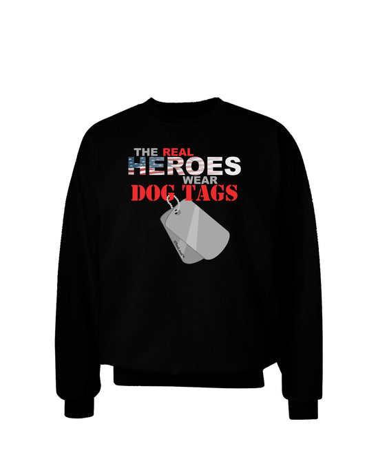 Heroes Dog Tags Adult Dark Sweatshirt-Sweatshirts-TooLoud-Black-Small-Davson Sales