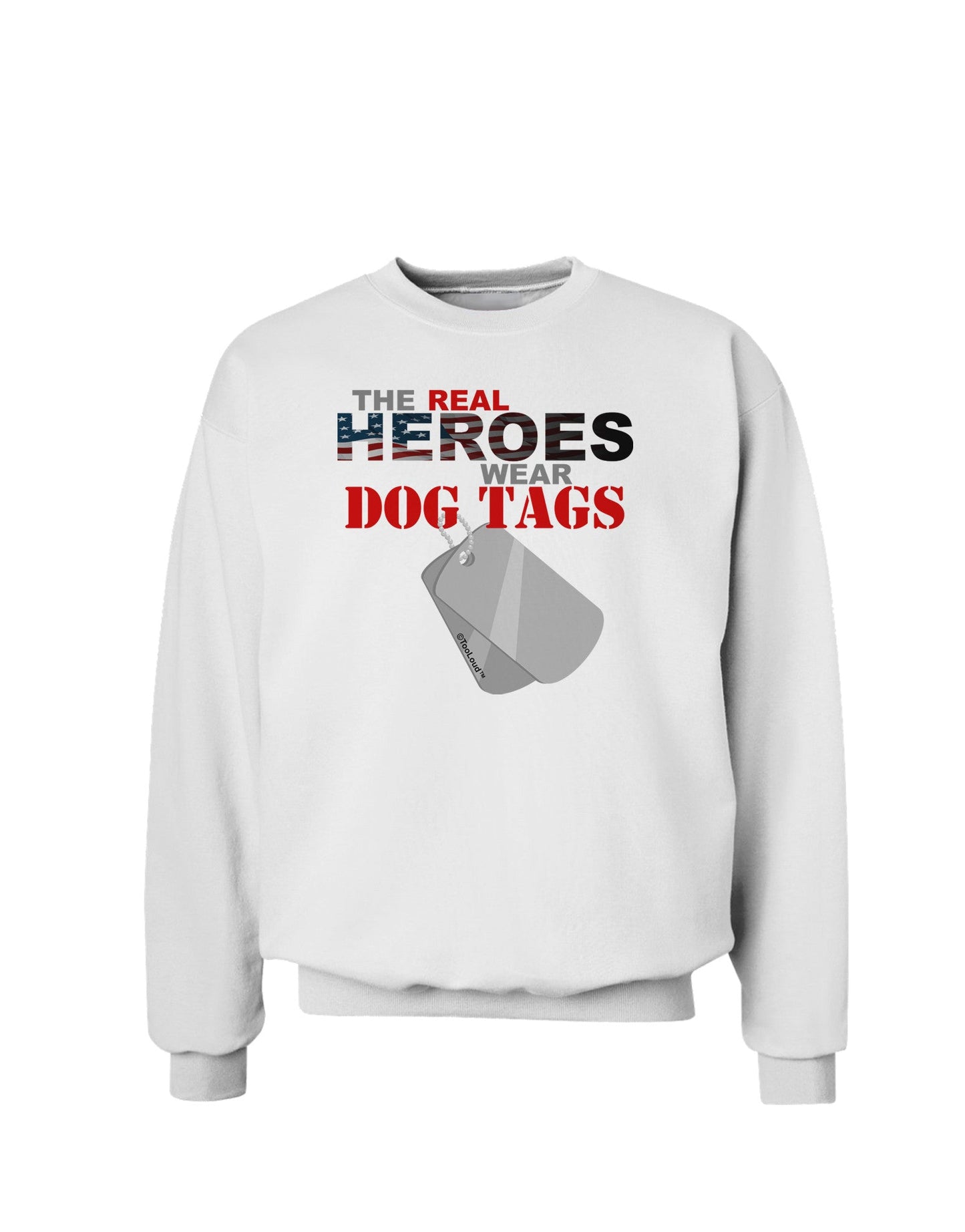 Heroes Dog Tags Sweatshirt-Sweatshirts-TooLoud-White-Small-Davson Sales