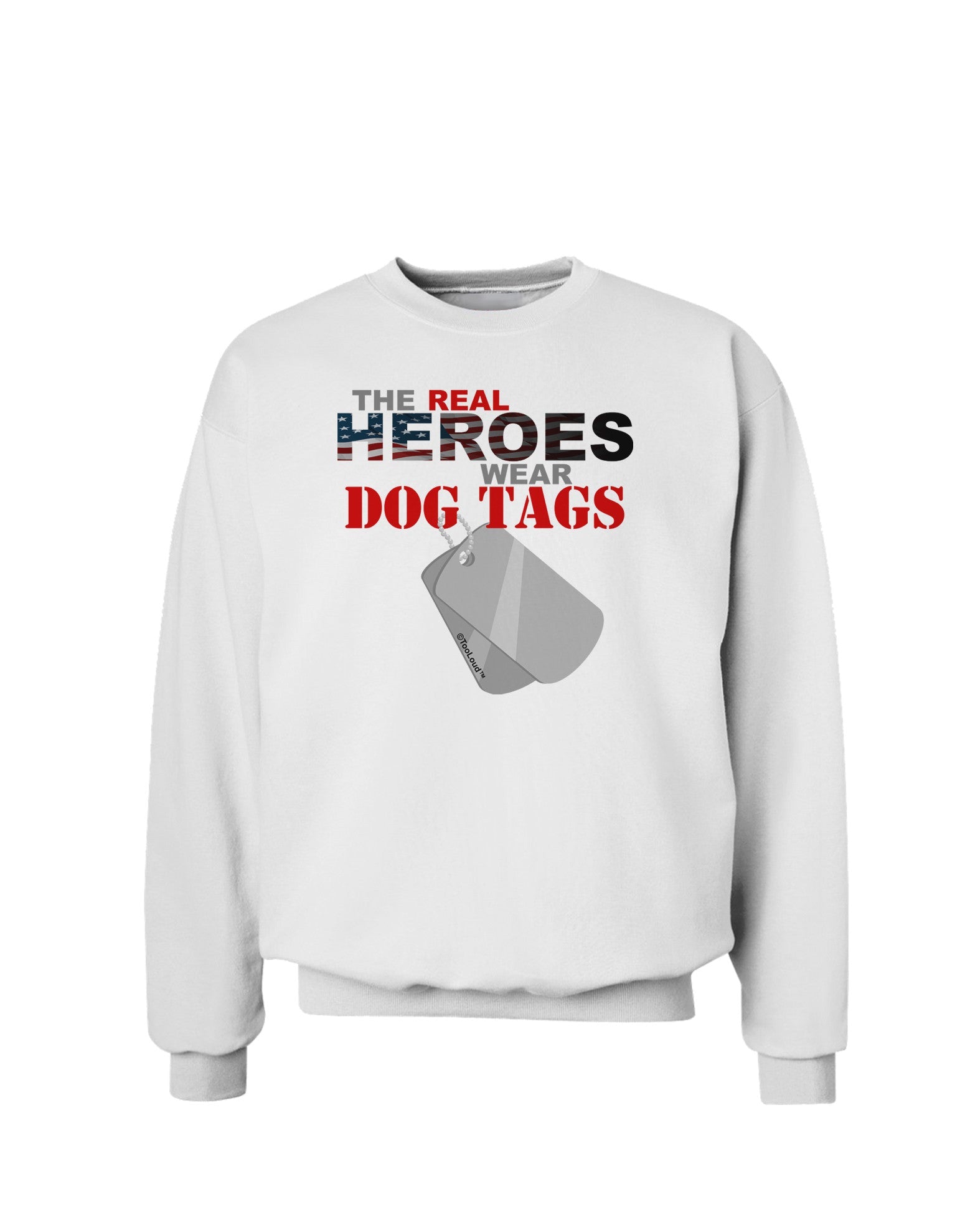 Heroes Dog Tags Sweatshirt-Sweatshirts-TooLoud-White-Small-Davson Sales