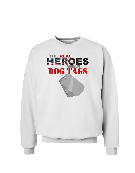 Heroes Dog Tags Sweatshirt-Sweatshirts-TooLoud-White-Small-Davson Sales