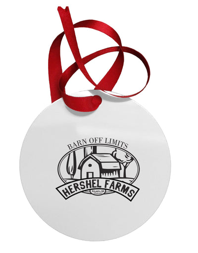 Hershel Farms Circular Metal Ornament by TooLoud-Ornament-TooLoud-White-Davson Sales