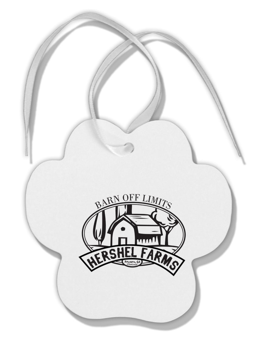 Hershel Farms Paw Print Shaped Ornament by TooLoud-Ornament-TooLoud-White-Davson Sales