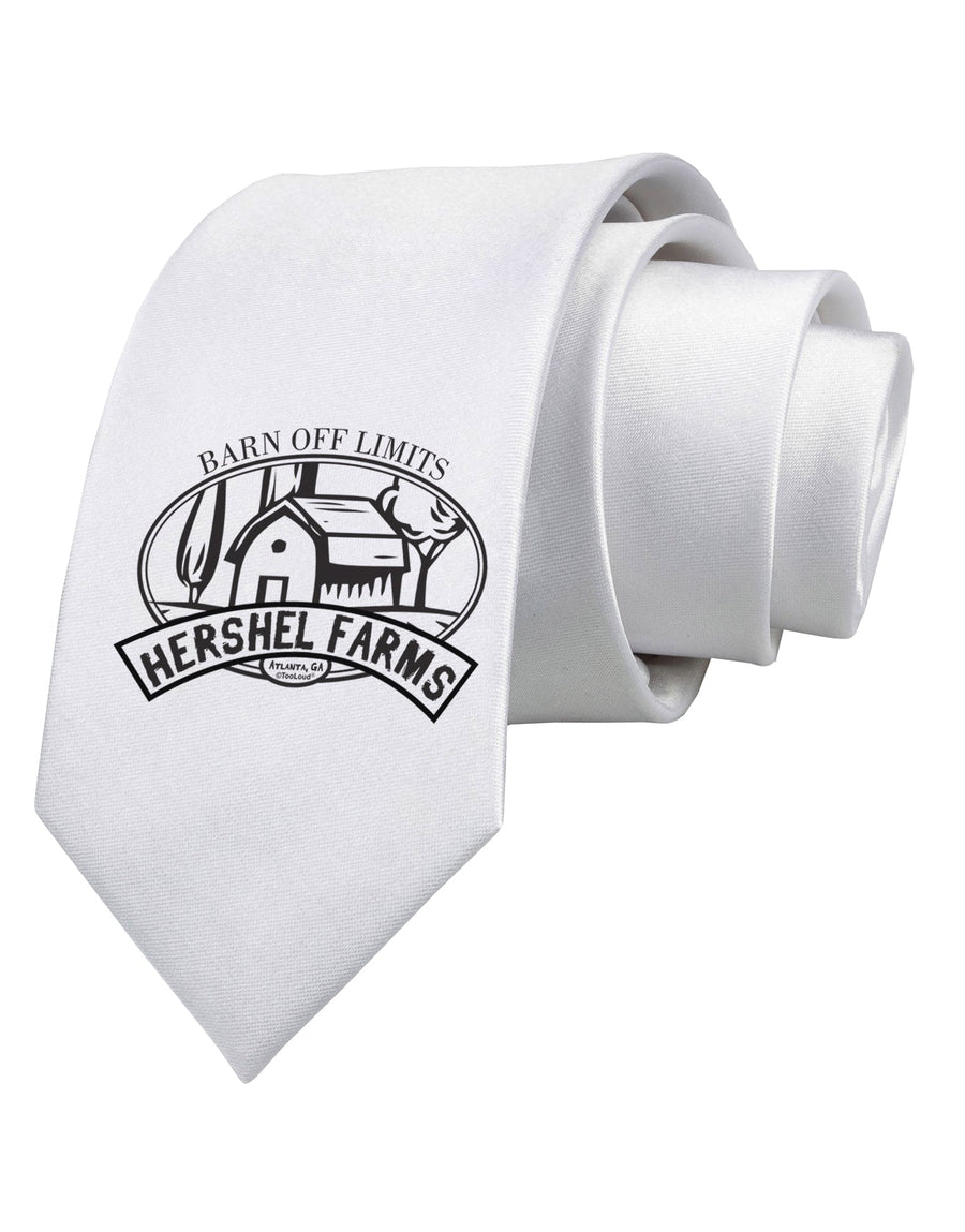 Hershel Farms Printed White Necktie by TooLoud