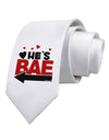 He's BAE - Left Arrow Printed White Necktie