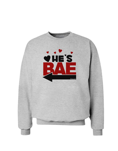 He's BAE - Left Arrow Sweatshirt-Sweatshirts-TooLoud-AshGray-Small-Davson Sales