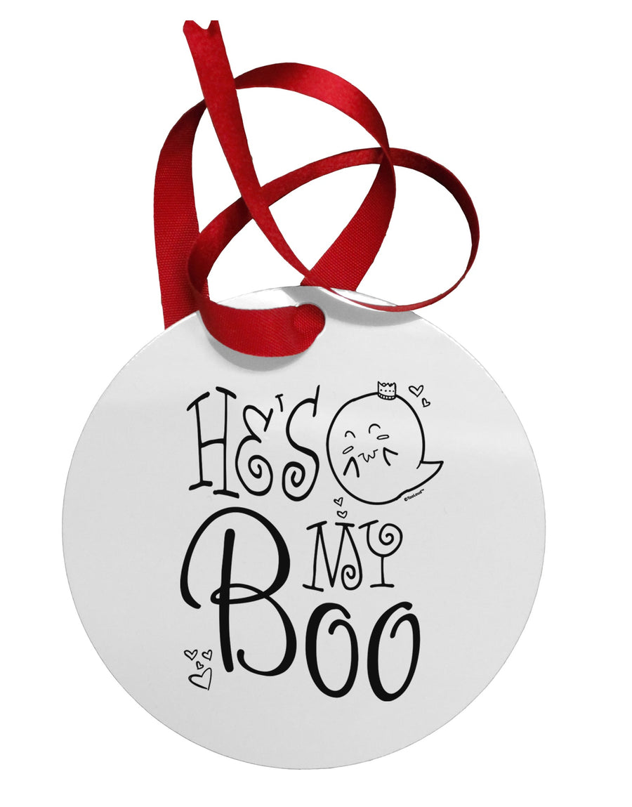 He's My Boo Circular Metal Ornament-Ornament-TooLoud-Davson Sales