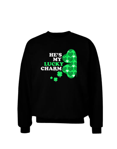 He's My Lucky Charm - Left Adult Dark Sweatshirt-Sweatshirts-TooLoud-Black-Small-Davson Sales