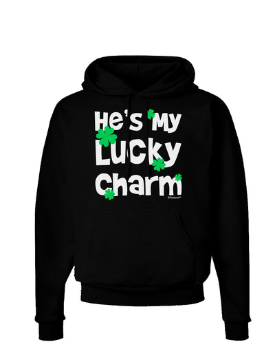 He's My Lucky Charm - Matching Couples Design Dark Hoodie Sweatshirt by TooLoud-Hoodie-TooLoud-Black-Small-Davson Sales