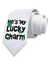 He's My Lucky Charm - Matching Couples Design Printed White Necktie by TooLoud