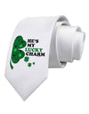 He's My Lucky Charm - Right Printed White Necktie