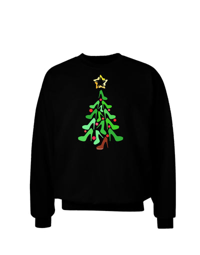 High Heels Shoes Christmas Tree Adult Dark Sweatshirt-Sweatshirts-TooLoud-Black-Small-Davson Sales