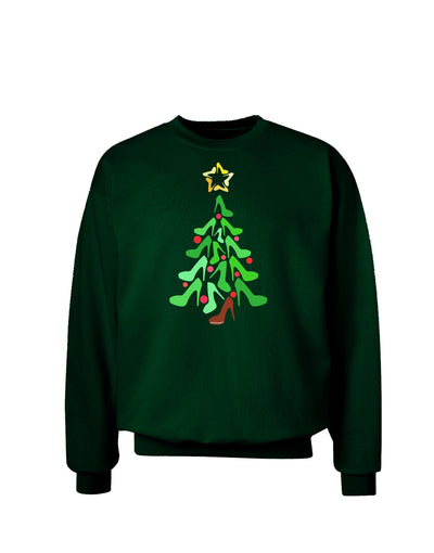 High Heels Shoes Christmas Tree Adult Dark Sweatshirt-Sweatshirts-TooLoud-Deep-Forest-Green-Small-Davson Sales