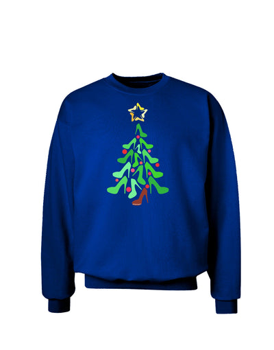 High Heels Shoes Christmas Tree Adult Dark Sweatshirt-Sweatshirts-TooLoud-Deep-Royal-Blue-Small-Davson Sales
