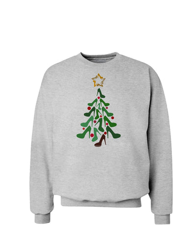 High Heels Shoes Christmas Tree Sweatshirt-Sweatshirts-TooLoud-AshGray-Small-Davson Sales