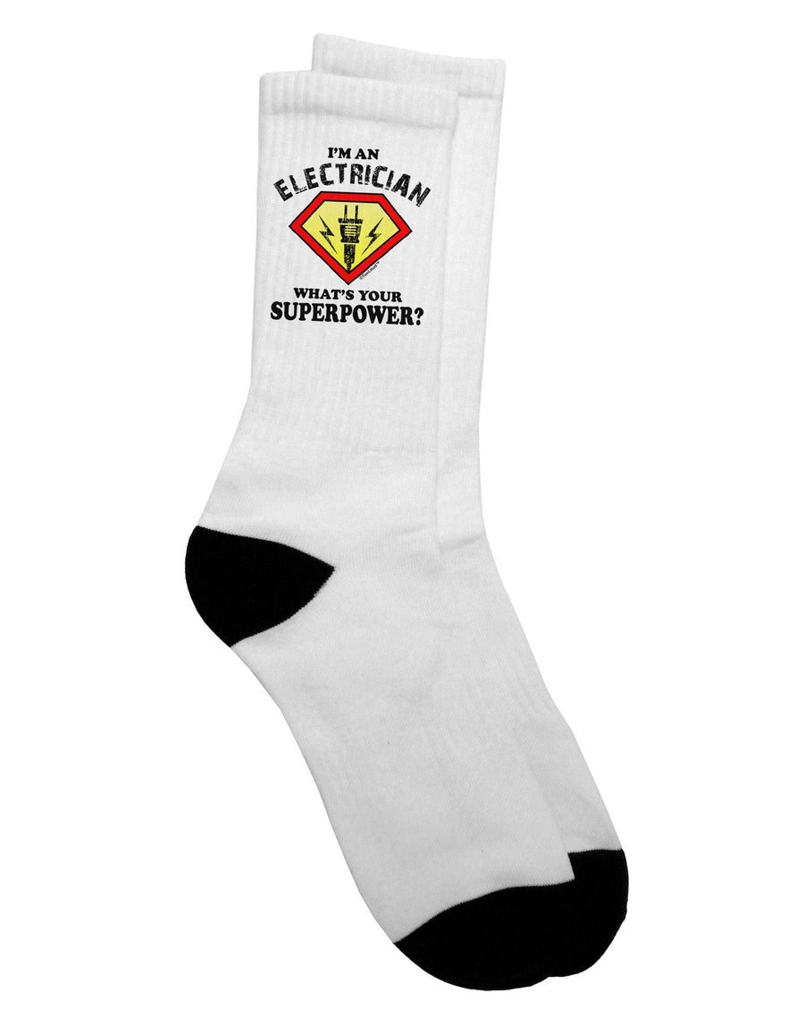 High-Quality Electrician Superpower Adult Crew Socks - TooLoud-Socks-TooLoud-White-Ladies-4-6-Davson Sales
