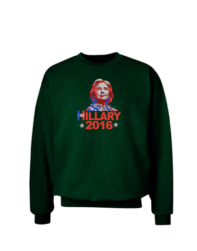 Hillary 2016 Face Adult Dark Sweatshirt-Sweatshirts-TooLoud-Deep-Forest-Green-Small-Davson Sales