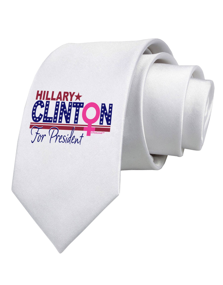 Hillary Female Symbol Printed White Necktie