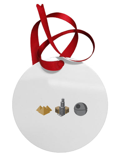 History of Architecture Funny Sci-fi Circular Metal Ornament by TooLoud-Ornament-TooLoud-White-Davson Sales