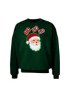 Ho Ho Ho Santa Claus Face Faux Applique Adult Dark Sweatshirt-Sweatshirts-TooLoud-Deep-Forest-Green-Small-Davson Sales