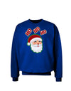 Ho Ho Ho Santa Claus Face Faux Applique Adult Dark Sweatshirt-Sweatshirts-TooLoud-Deep-Royal-Blue-Small-Davson Sales