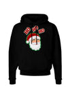 Ho Ho Ho Santa Claus Face Faux Applique Dark Hoodie Sweatshirt-Hoodie-TooLoud-Black-Small-Davson Sales