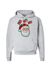 Ho Ho Ho Santa Claus Face Faux Applique Hoodie Sweatshirt-Hoodie-TooLoud-AshGray-Small-Davson Sales