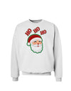 Ho Ho Ho Santa Claus Face Faux Applique Sweatshirt-Sweatshirts-TooLoud-White-Small-Davson Sales