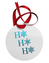 Ho Ho Ho Snowflakes Circular Metal Ornament-Ornament-TooLoud-White-Davson Sales