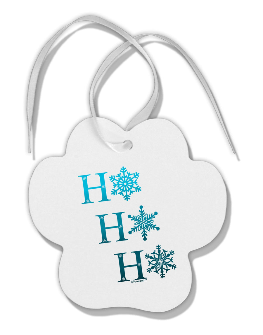 Ho Ho Ho Snowflakes Paw Print Shaped Ornament-Ornament-TooLoud-White-Davson Sales