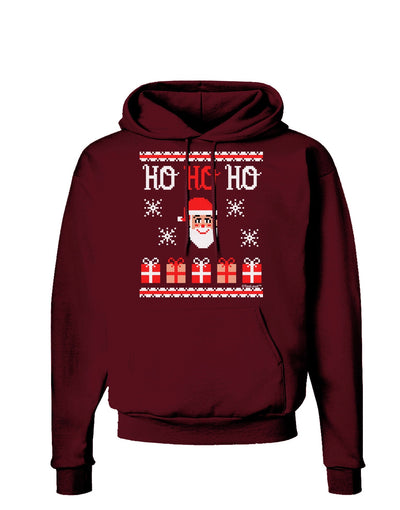 Ho Ho Ho Ugly Christmas Sweater Dark Hoodie Sweatshirt-Hoodie-TooLoud-Maroon-Small-Davson Sales