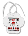 Ho Ho Ho Ugly Christmas Sweater Paw Print Shaped Ornament-Ornament-TooLoud-White-Davson Sales