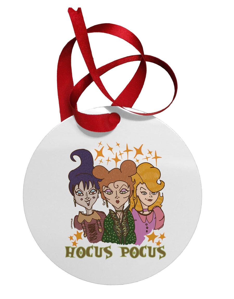 Hocus Pocus Witches Circular Metal Ornament-Ornament-TooLoud-Davson Sales