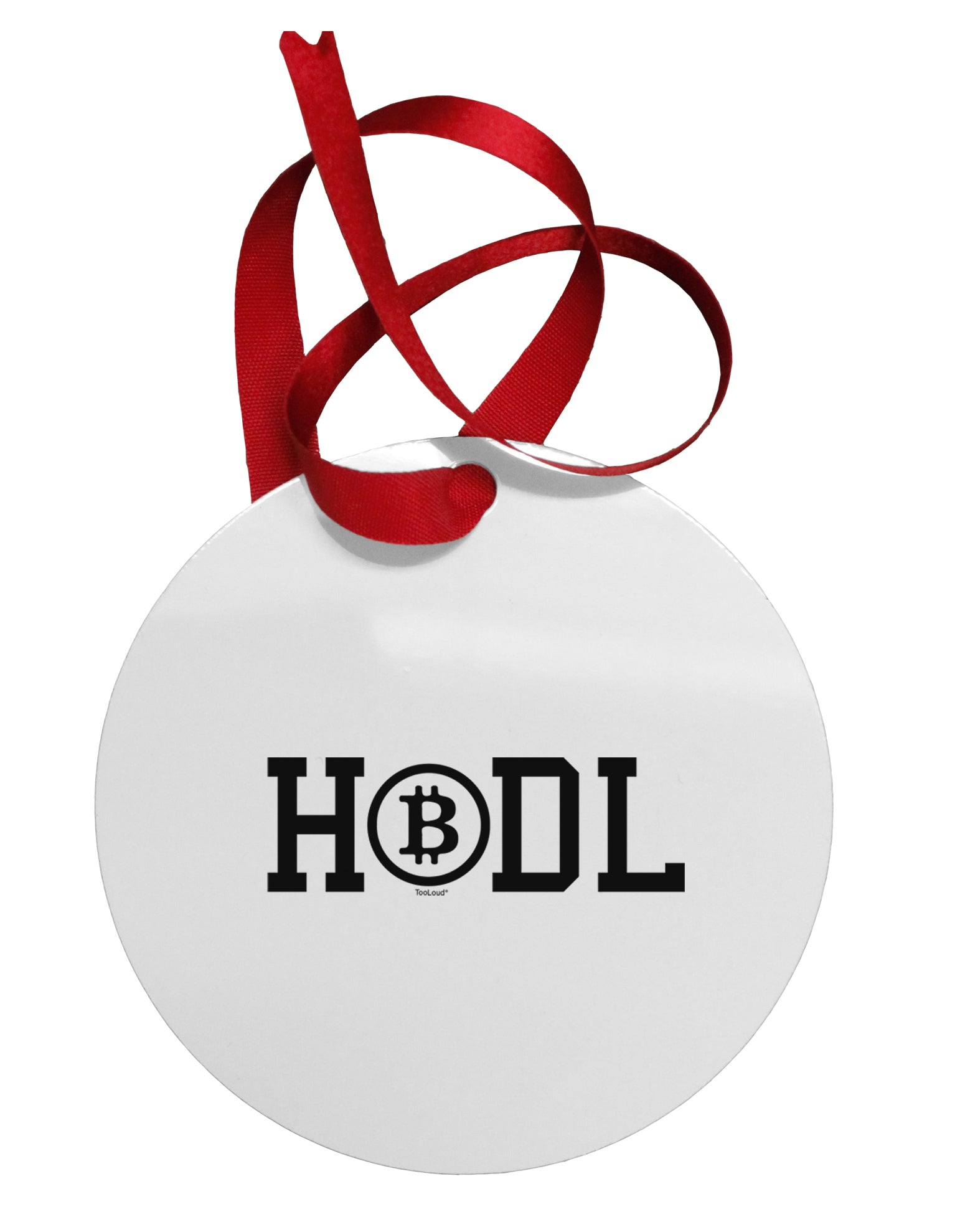 HODL Bitcoin Circular Metal Ornament-Ornament-TooLoud-Davson Sales