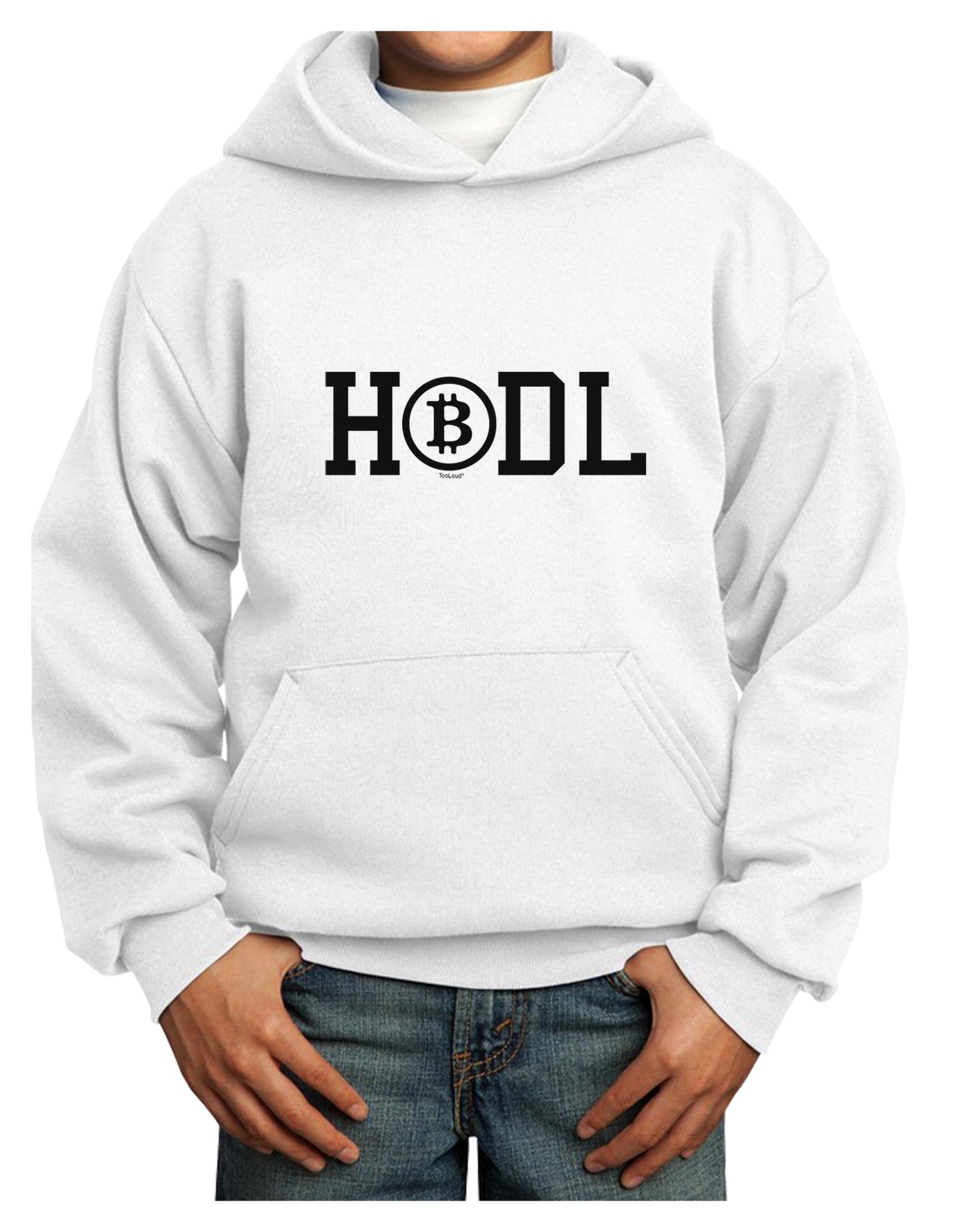 HODL Bitcoin Youth Hoodie Pullover Sweatshirt-Youth Hoodie-TooLoud-White-XS-Davson Sales