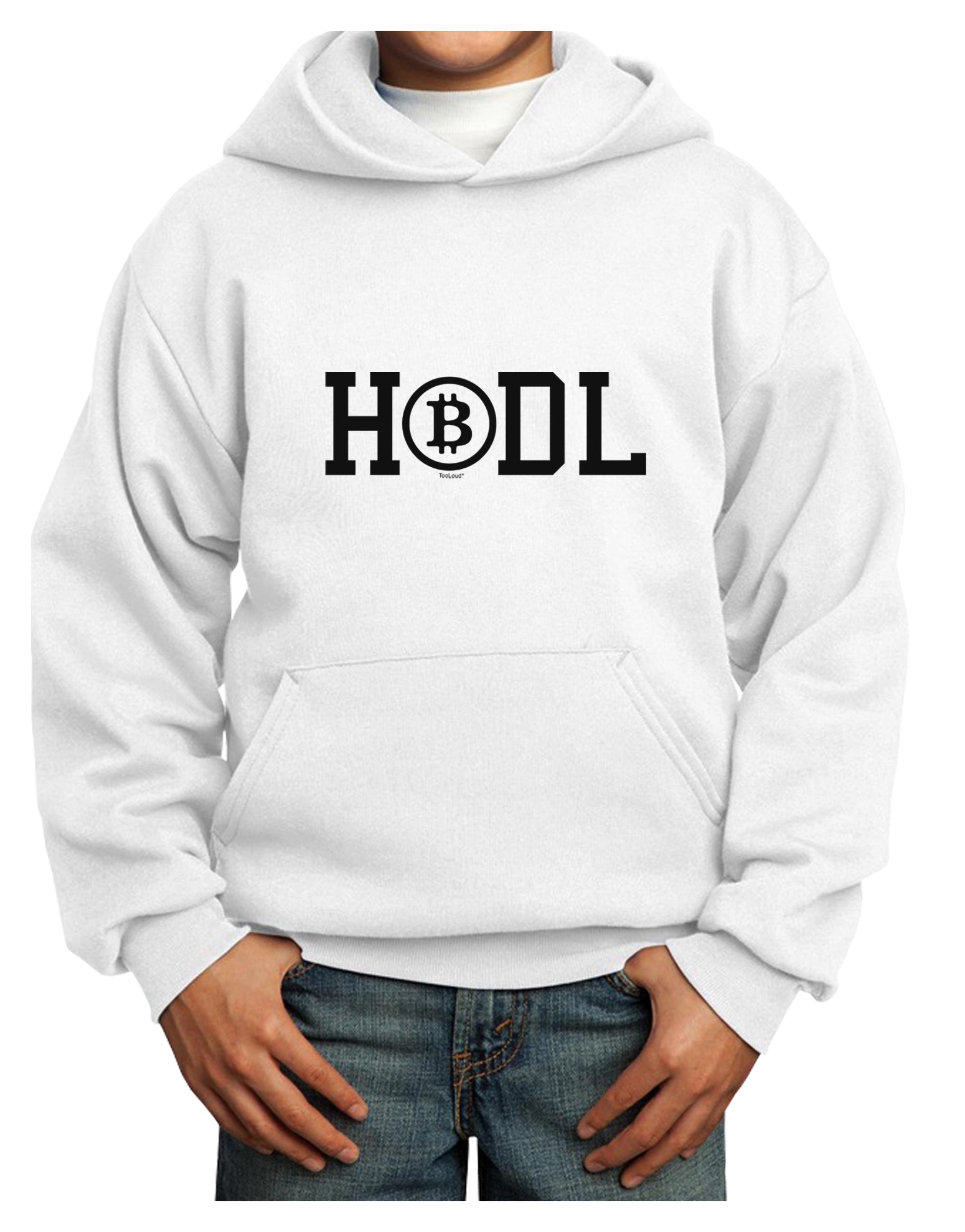 HODL Bitcoin Youth Hoodie Pullover Sweatshirt-Youth Hoodie-TooLoud-White-XS-Davson Sales
