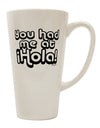 Hola 16 Ounce Conical Latte Coffee Mug - Expertly Crafted by TooLoud-Conical Latte Mug-TooLoud-White-Davson Sales