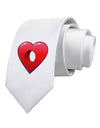 Hole Heartedly Broken Heart Printed White Necktie by