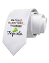 Holiday Spirit - Tequila Printed White Necktie