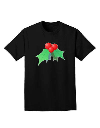 holly Christmas Design Adult Dark T-Shirt-Mens T-Shirt-TooLoud-Black-Small-Davson Sales