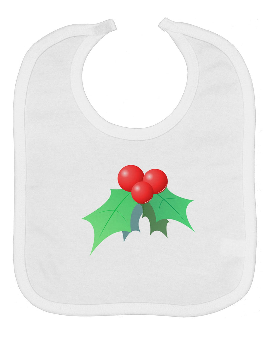 holly Christmas Design Baby Bib