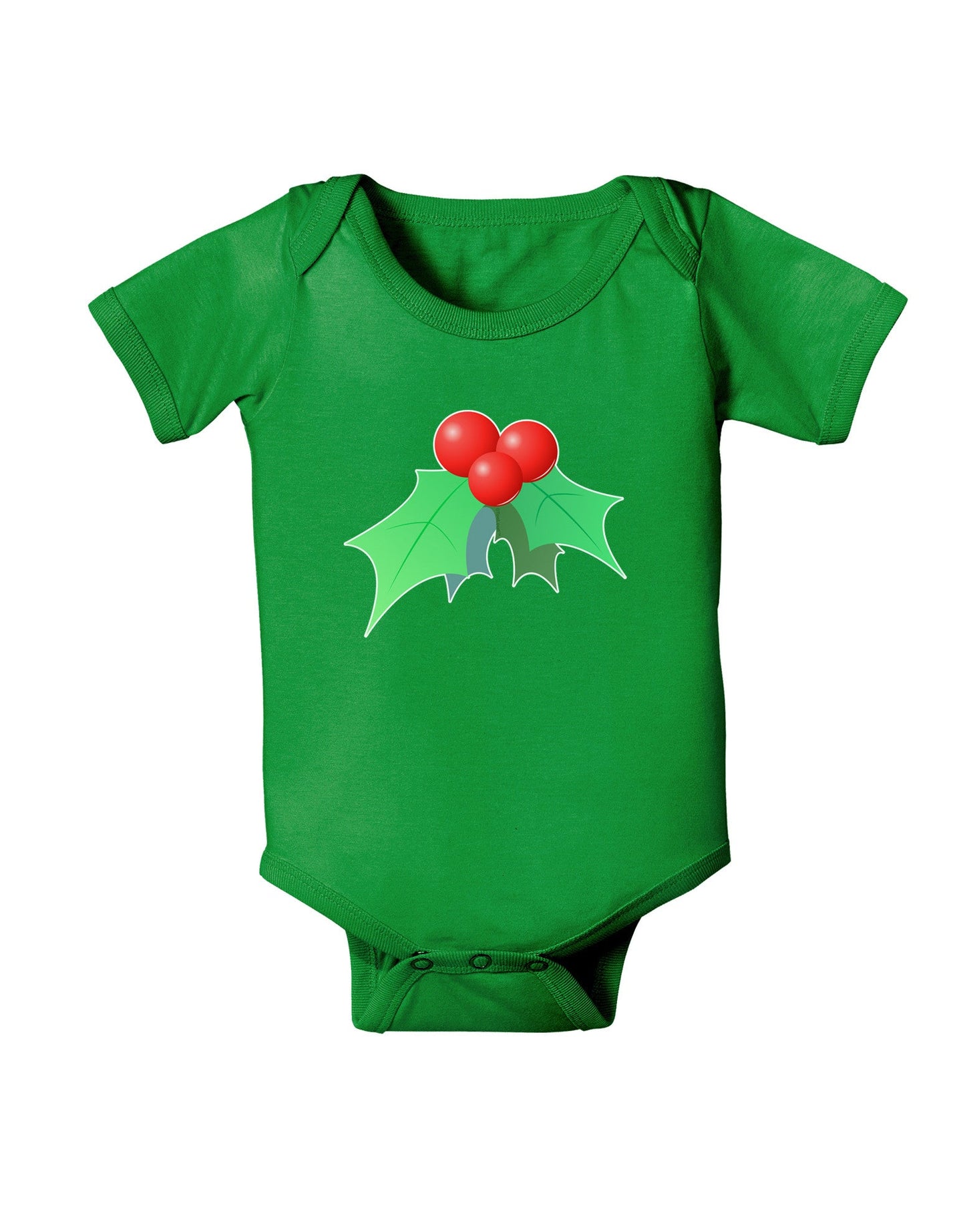 holly Christmas Design Baby Romper Bodysuit Dark-Baby Romper-TooLoud-Clover-Green-06-Months-Davson Sales