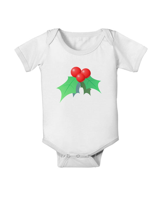 holly Christmas Design Baby Romper Bodysuit-Baby Romper-TooLoud-White-06-Months-Davson Sales