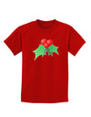 holly Christmas Design Childrens Dark T-Shirt-Childrens T-Shirt-TooLoud-Red-X-Small-Davson Sales