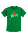 holly Christmas Design Childrens Dark T-Shirt-Childrens T-Shirt-TooLoud-Kelly-Green-X-Small-Davson Sales